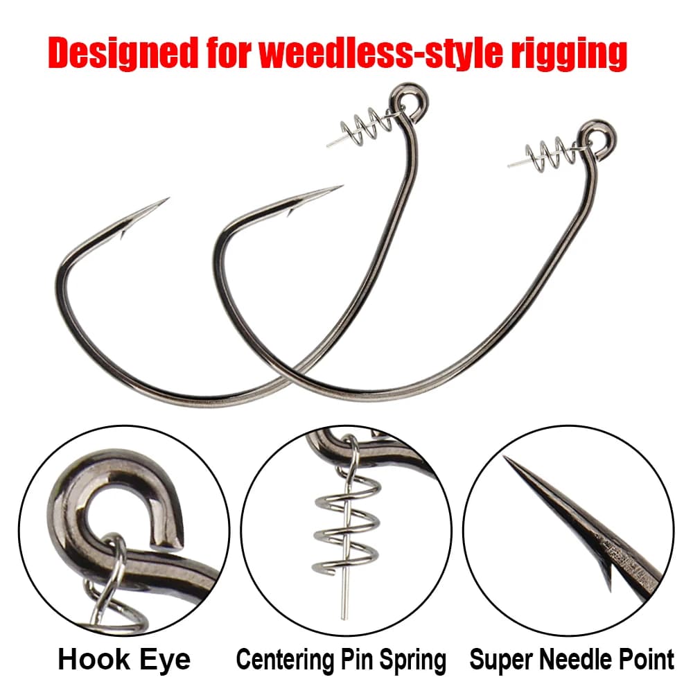 Hameçons leurres souples Spinpoler sans plomb large ouverture 3x renforcés pour pêche en mer