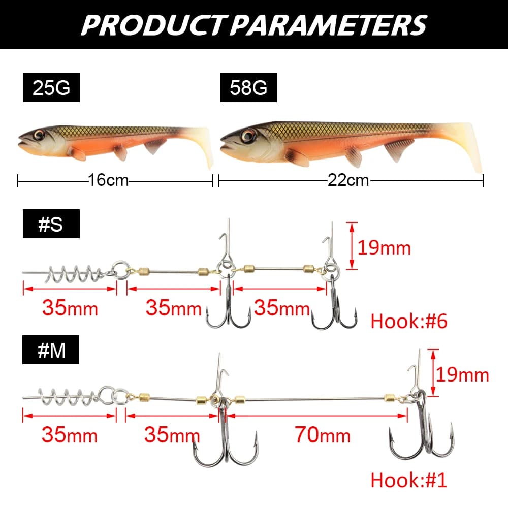Leurre souple Spinpoler Big Fish avec hameçon Stinger Rig 14cm 18cm pour la pêche en mer