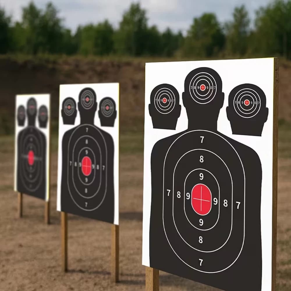 10 cibles papier silhouette 30x45cm pour stand tir pêche arc pistolet fusil - Accessoire polyvalent