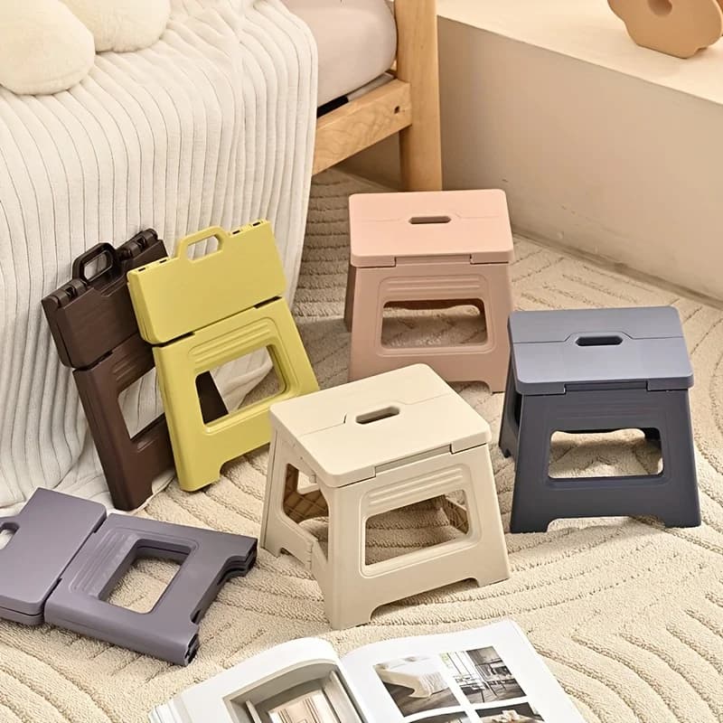 Tabouret pliant portable 1 pièce en plastique durable pour voyages et pêche d'aventure