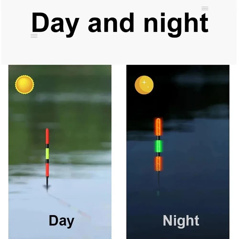 2 flotteurs lumineux LED pour pêche de nuit été 2024 grande flottabilité 3g à 13g avec pile CR425