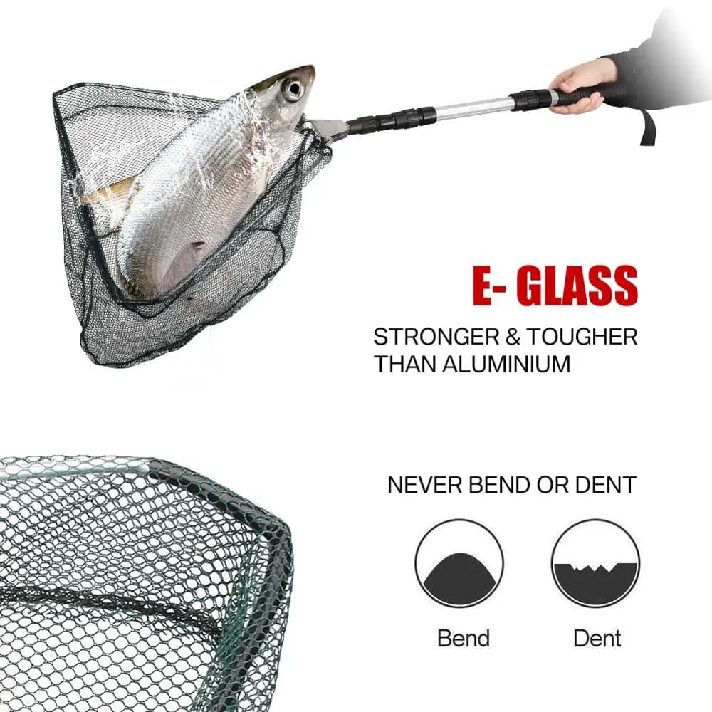 Filet de pêche télescopique aluminium 130 cm pour carpe, pliable et réglable, idéal pour la capture