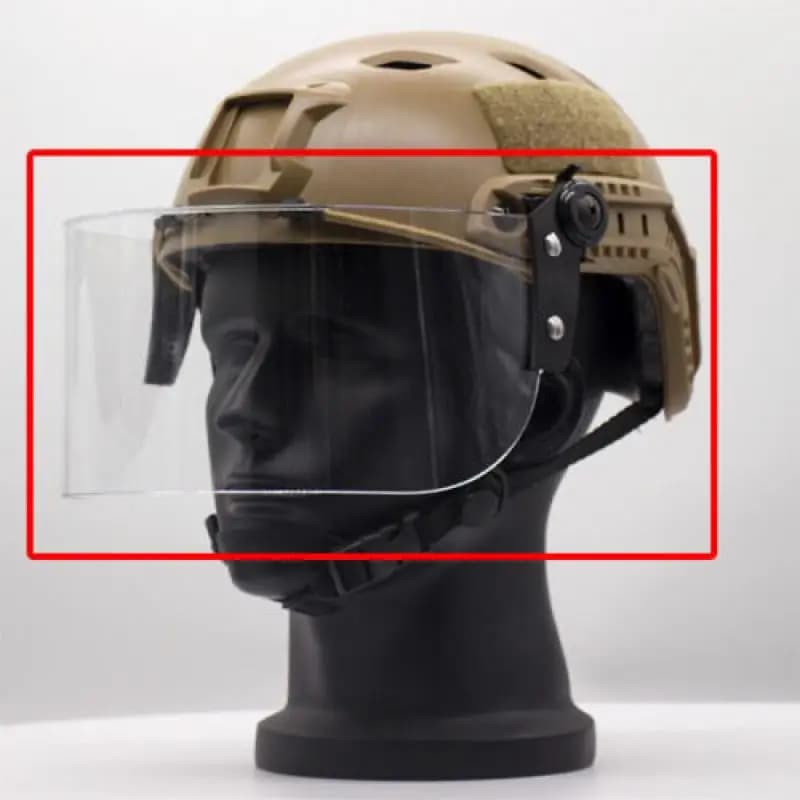 Masque facial tactique transparent anti-vent - Protection visage pour casque pêche airsoft
