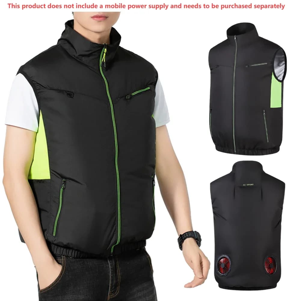 Veste Rafraîchissante avec Ventilateur pour Pêche, Randonnée et Camping d'Été Résistante à la Chaleur