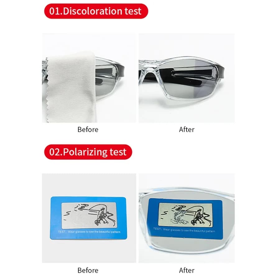 Lunettes de pêche photochromiques polarisées UV400 - Verres qui s'adaptent à la lumière pour pêche variable