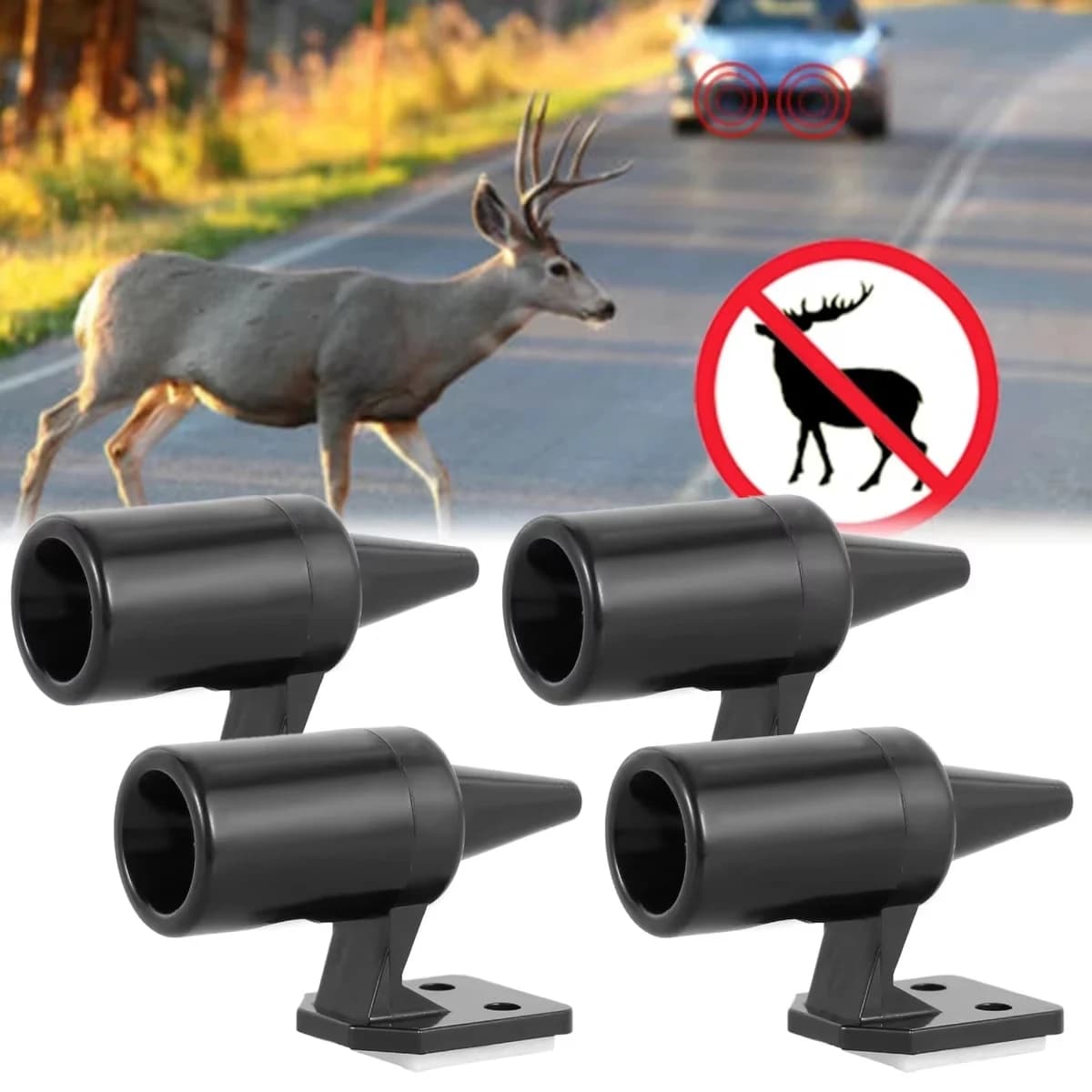 Répulsif animaux voiture alarme sécurité extérieure sifflet ultrason anti-cerfs pour routes