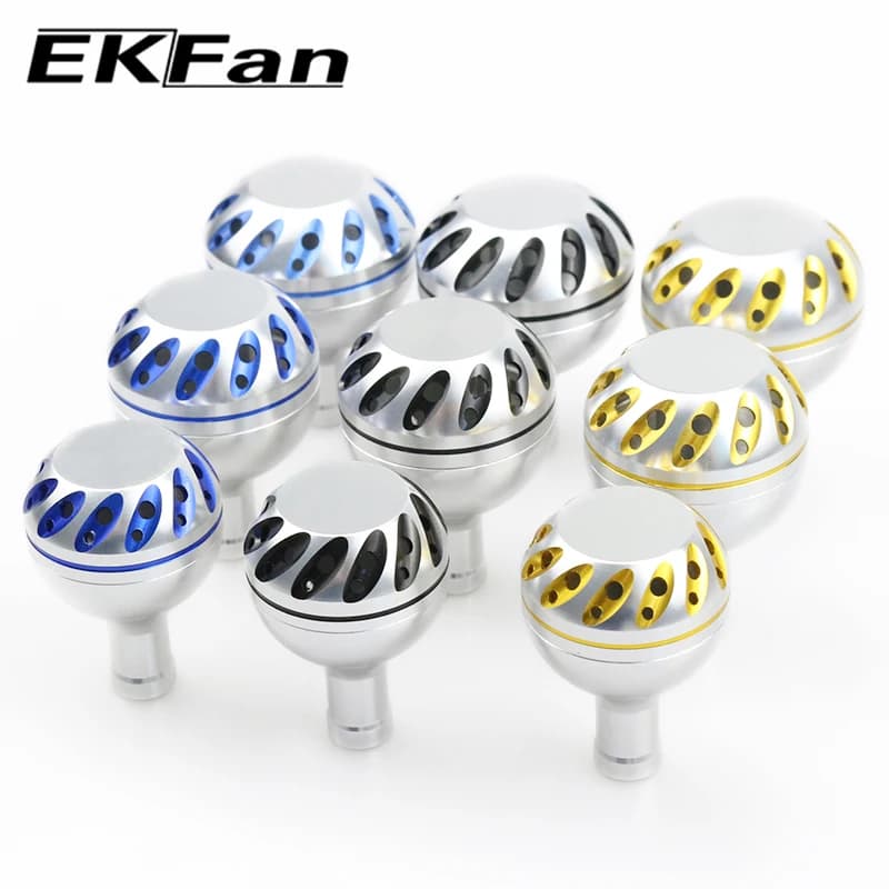 Poignée de moulinet EKfan 30/35/38mm en alliage métal pour pêche spinning et baitcast - Compatible Daiwa Shimano