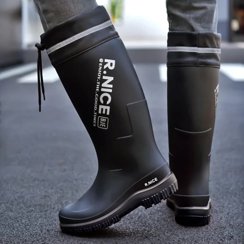 Bottes pluie hautes homme anti-dérapantes renforcées pour pêche chantier et fruits de mer