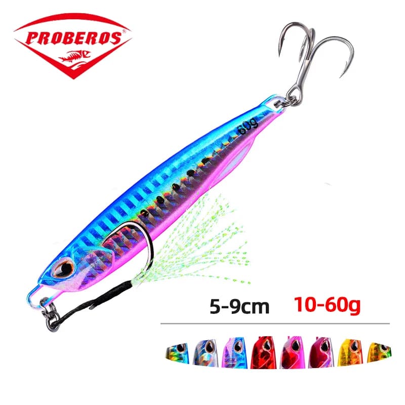Leurres métal jigging 10g à 60g pour pêche en mer, trolling bar et truite - appâts