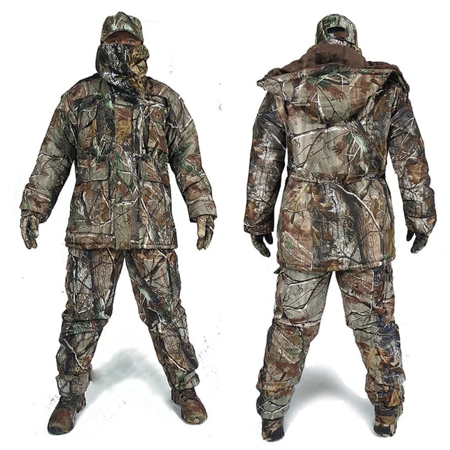 Tenue chasse hiver camouflage neige bionique Ghillie épaisse pêche vêtement chaud ensemble