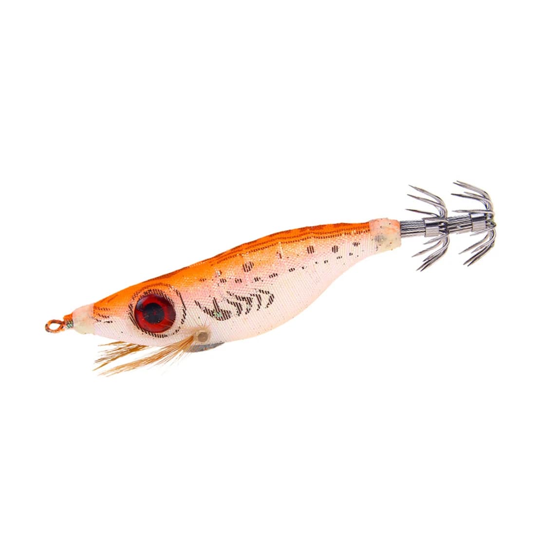 Set 5 Leurres Crevette en Bois avec Plomb et Hameçon pour Pêche au Calmar et Seiche