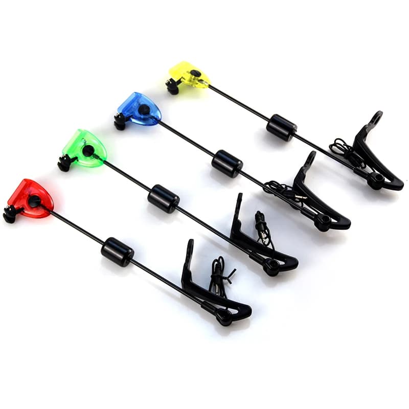 Set JSFUN 4 Indicateurs de Touche Lumineux pour Pêche Carpe - Swingers LED dans Étui Zippé