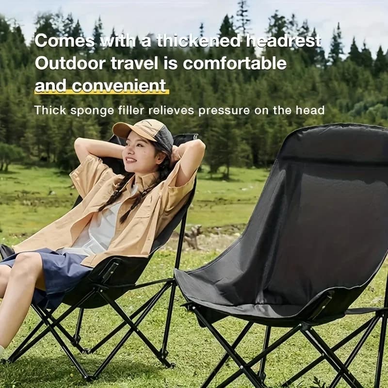 Chaise lune adulte pliante haut dossier portable style blanc camping pêche extérieur légère durable