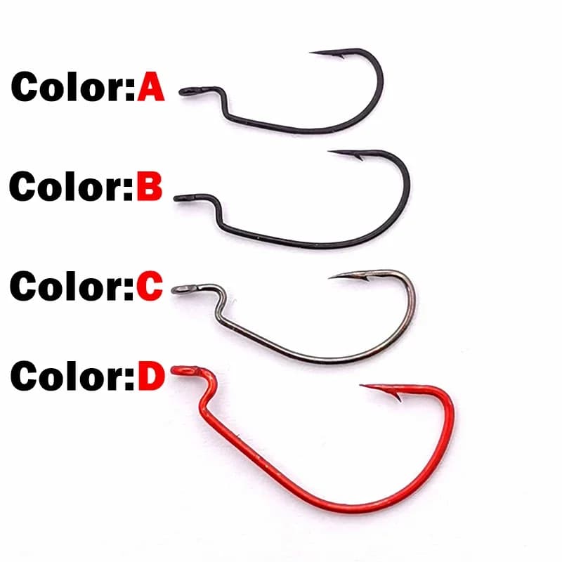 10 hameçons souples mini OUTKIT pour leurres worms - Acier carbone haute qualité pêche rockfishing