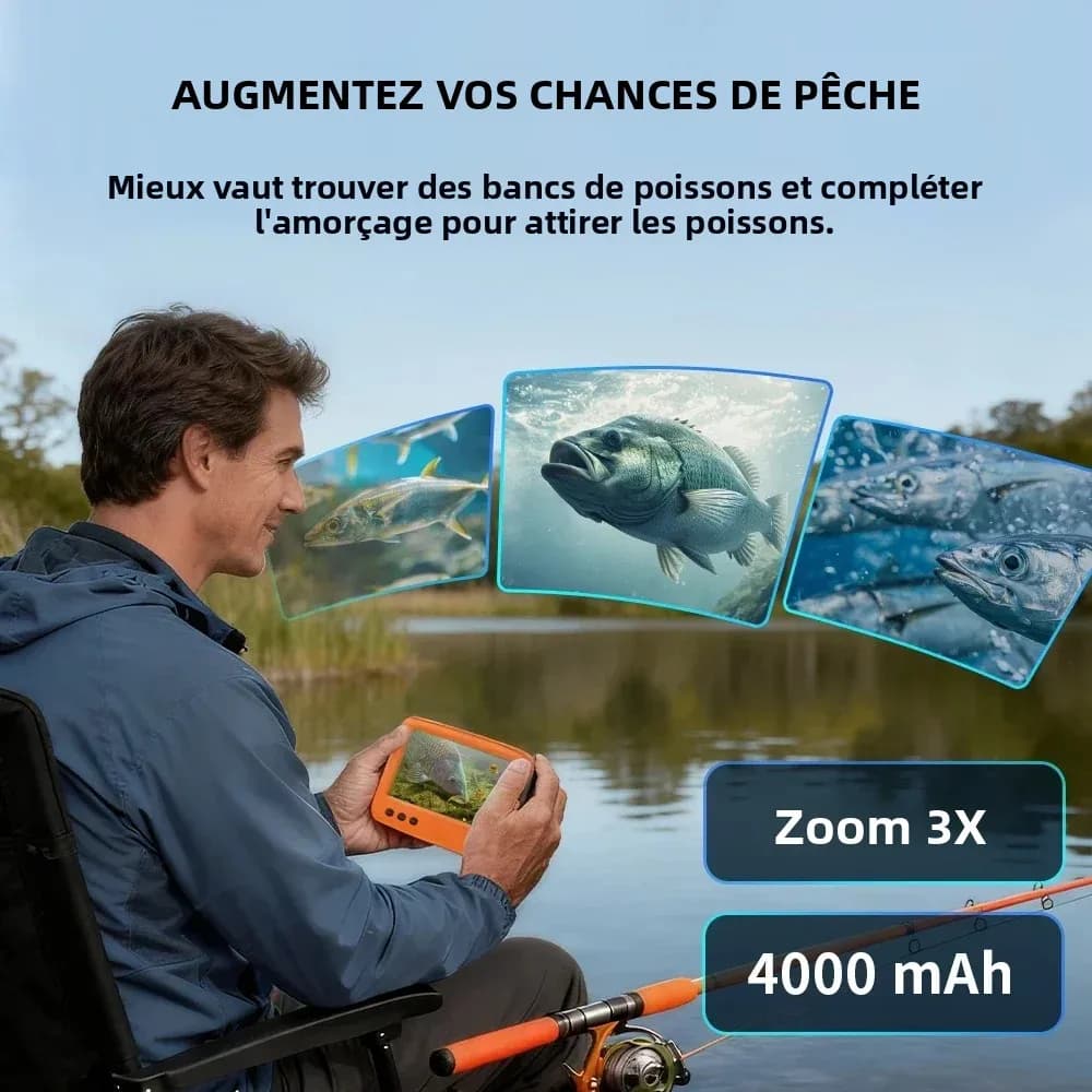 Caméra de pêche infrarouge Erchang étanche portable - Pour pêche hivernale et observation sous-marine des poissons