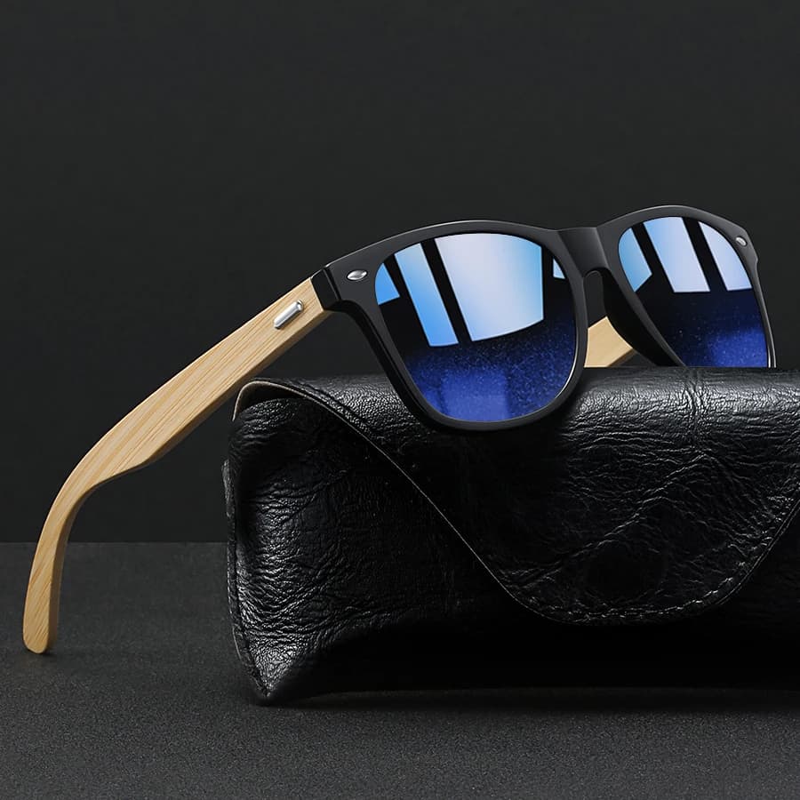 Lunettes de soleil bois bambou vintage luxe pour pêche et conduite UV400 marque designer