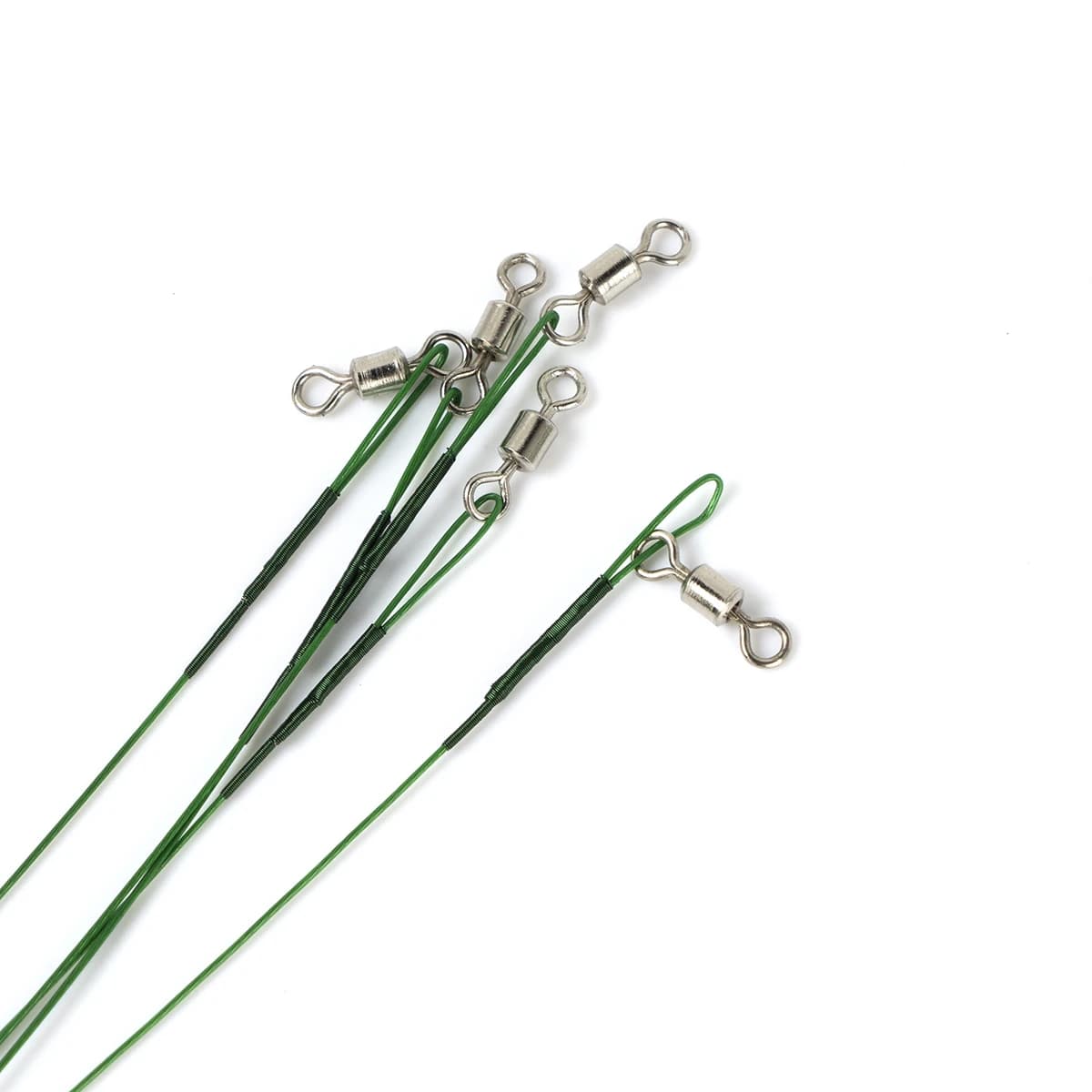 Rig de pêche avec bas de ligne acier inox - 20 pièces avec émerillons pour montages snells
