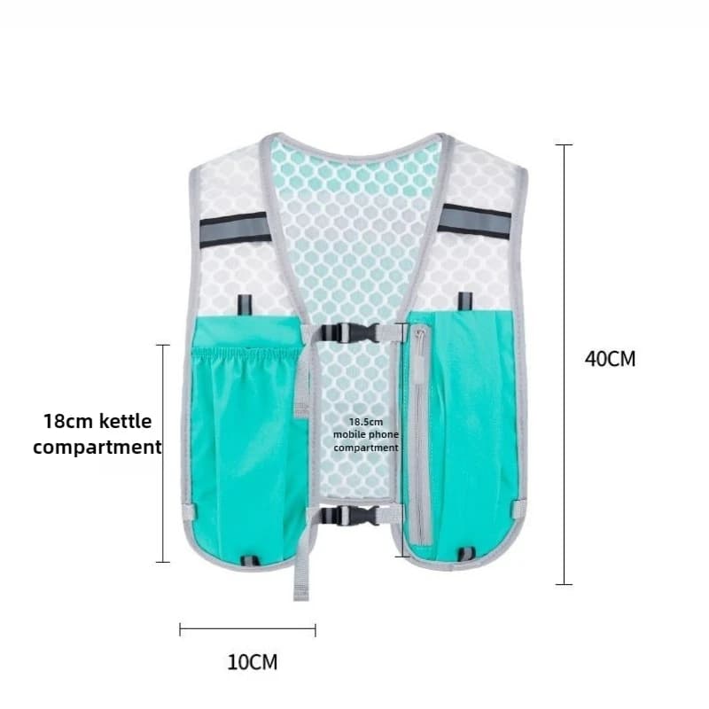 Veste de course légère hydratation avec poche à eau et rangement téléphone réfléchissante pour la pêche