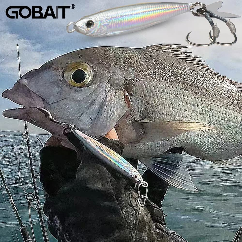 Leurre métal jig GOBAIT 20-40g avec œil 3D laser - spinner spoon vibrant pour pêche spinning