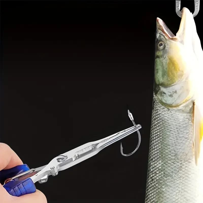 Pince de pêche inox multifonction avec poignée antidérapante et extracteur d'hameçon - Outil durable
