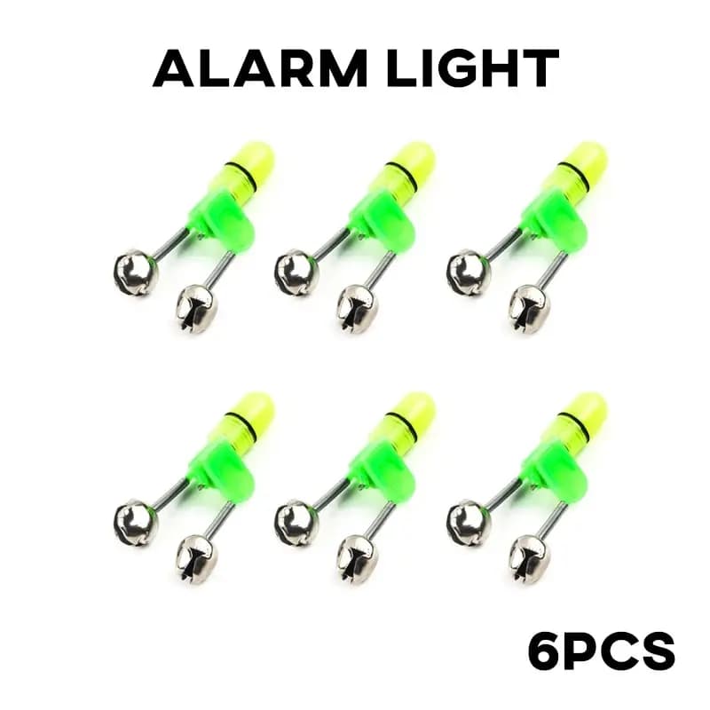 6 cloches lumineuses détection touche : alarme double anneau pour pêche nocturne et indications précises