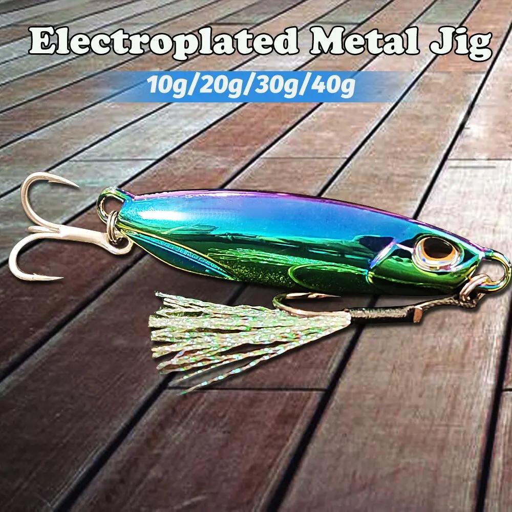 Leurre métal jig 10g à 40g pour brochet carpe - Swimbait cuiller pêche mer kit leurres artificiels