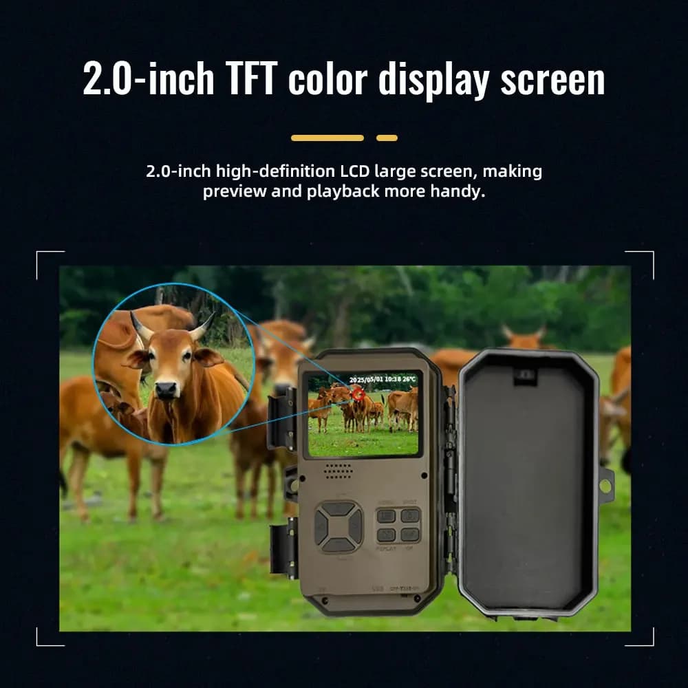 Caméra chasse infrarouge 4K 24MP capteur CMOS 1MP étanche détection mouvement sécurité extérieure faune