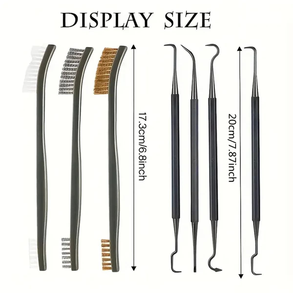 Kit brosses double extrémité acier et nylon pour dérouillage, polissage et nettoyage matériel pêche