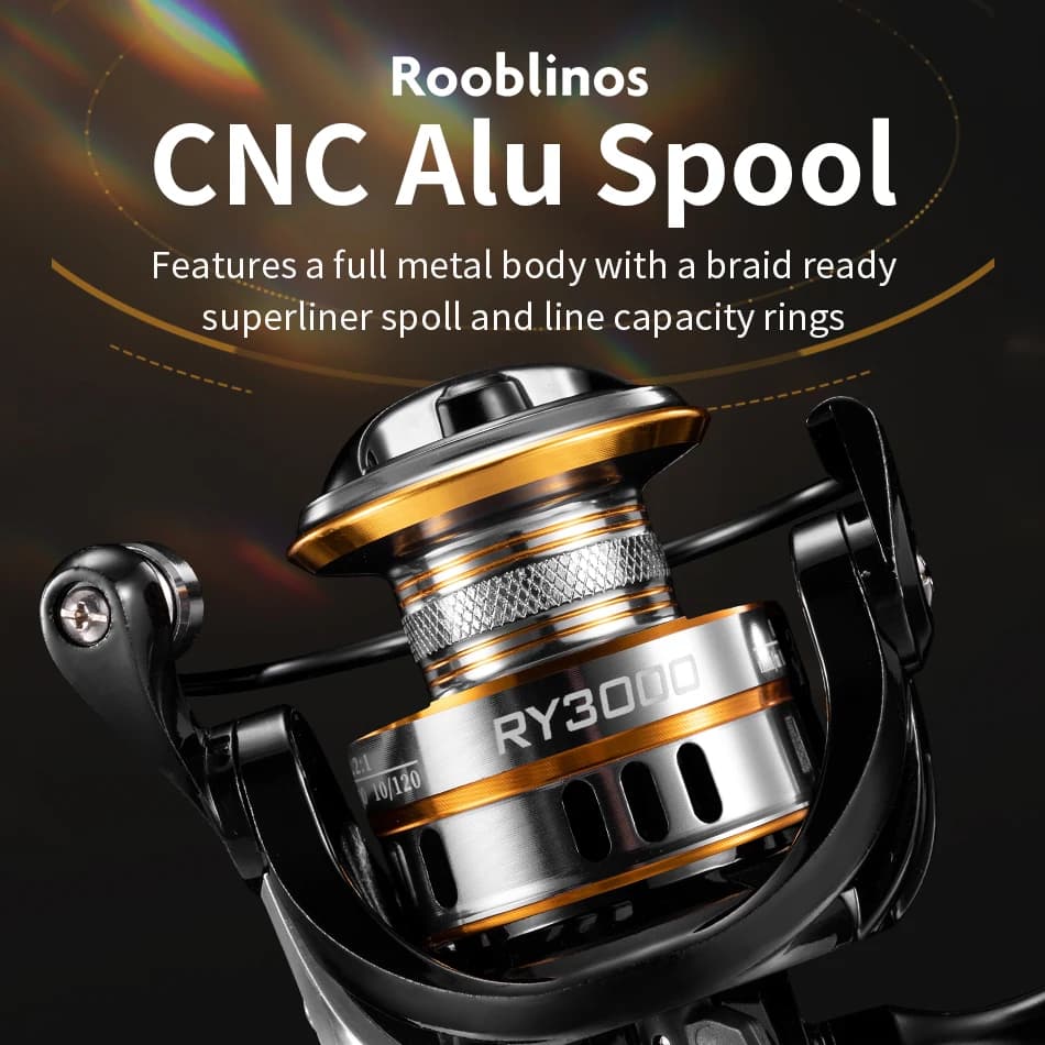 ROOBLINOS RY Spinning Reels Saltwater Freshwater Fishing Reel Ultralight Metal F