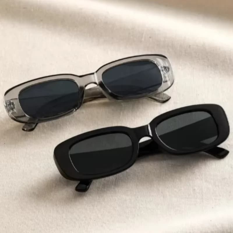Lunettes de soleil femme homme petit rectangle couleur bonbon Y2K vintage UV400 pêche