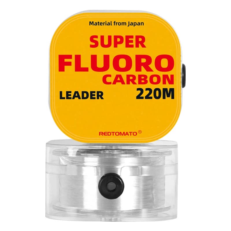 Ligne pêche REDTOMATO fluorocarbone revêtue 220M transparente - Leader carbone pour pêche à la mouche