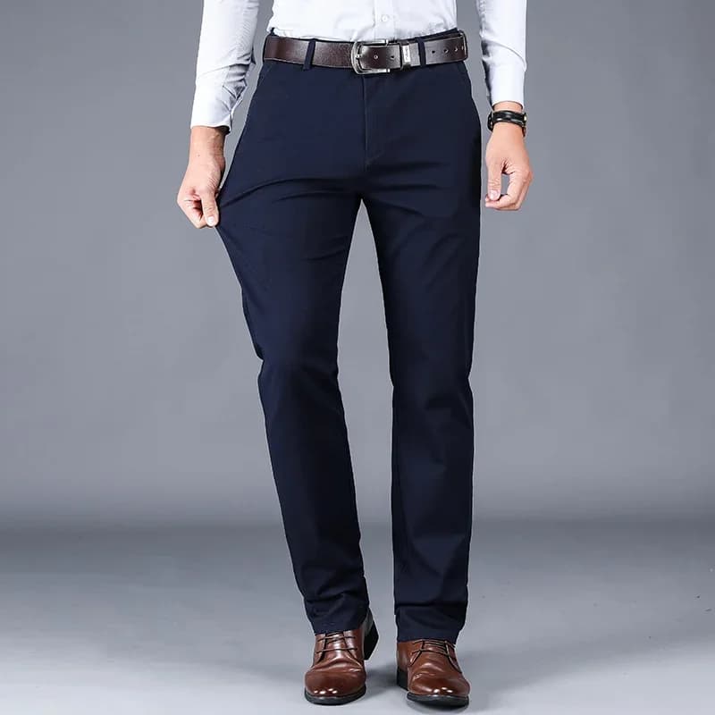 Pantalon droit décontracté 98% coton - Style classique 2024 pour pêche loisir confortable