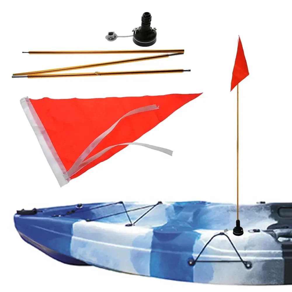 Drapeau de sécurité pliable pour kayak et paddle board - Signalisation haute visibilité pêche