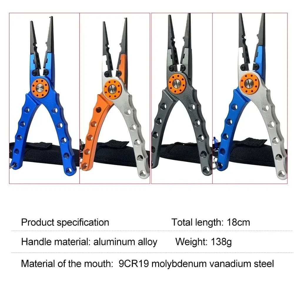 Pince multifonction pêche coupe-ligne dégorgeoir et coupe nœuds en alliage d'aluminium 150g 20cm