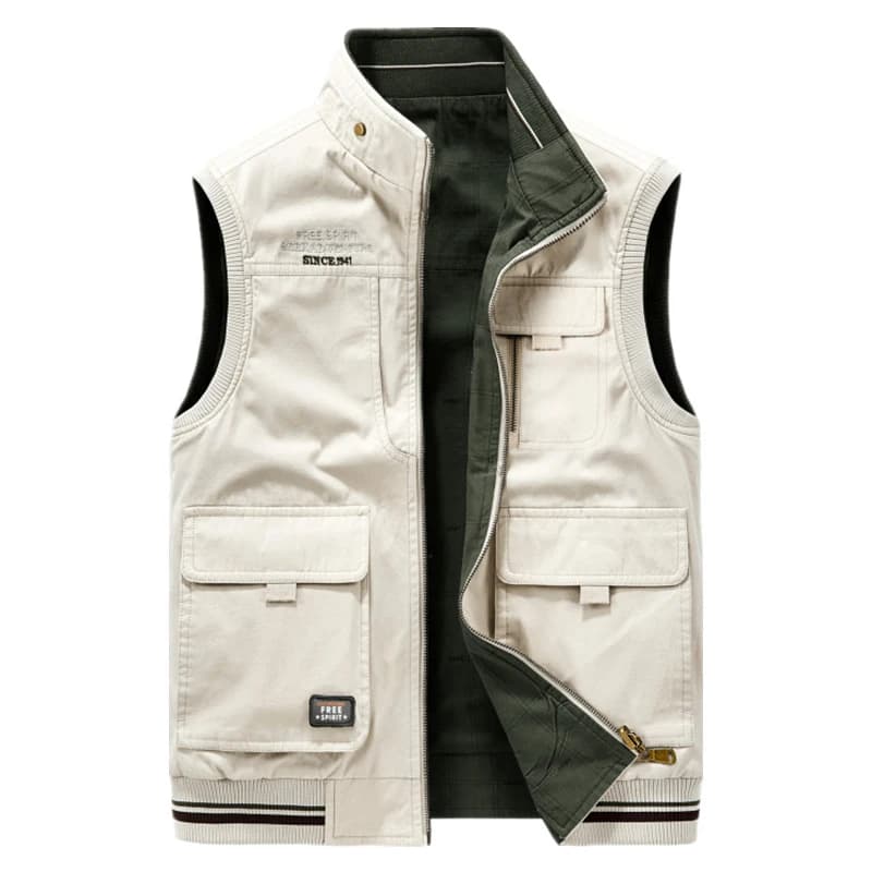 Veste de pêche sans manches double face militaire multi-poches pour homme taille grande 8XL coton automne hiver