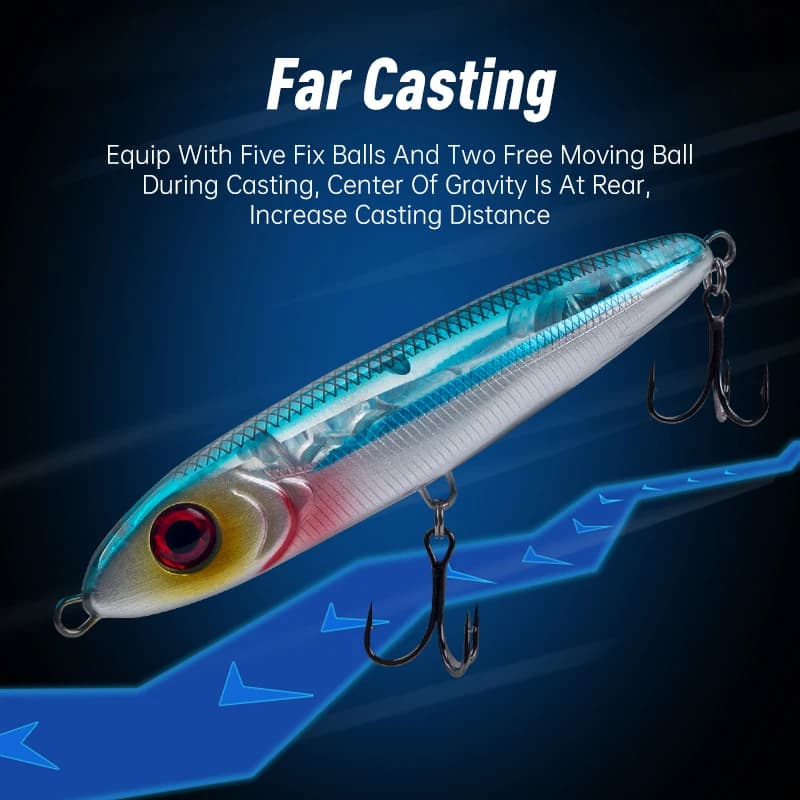 Leurre de pêche leurre dur Ministre Jack 105mm 23g pour bar, stickbait coulant et nageur efficace en mer