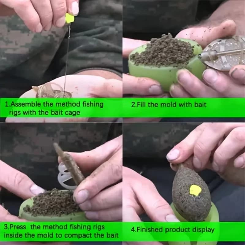 Nouveaux montages méthode feeder YOTO pour carpes - Ligne tressée avec hameçons barbelés tailles 6 à 12 pour pêche efficace