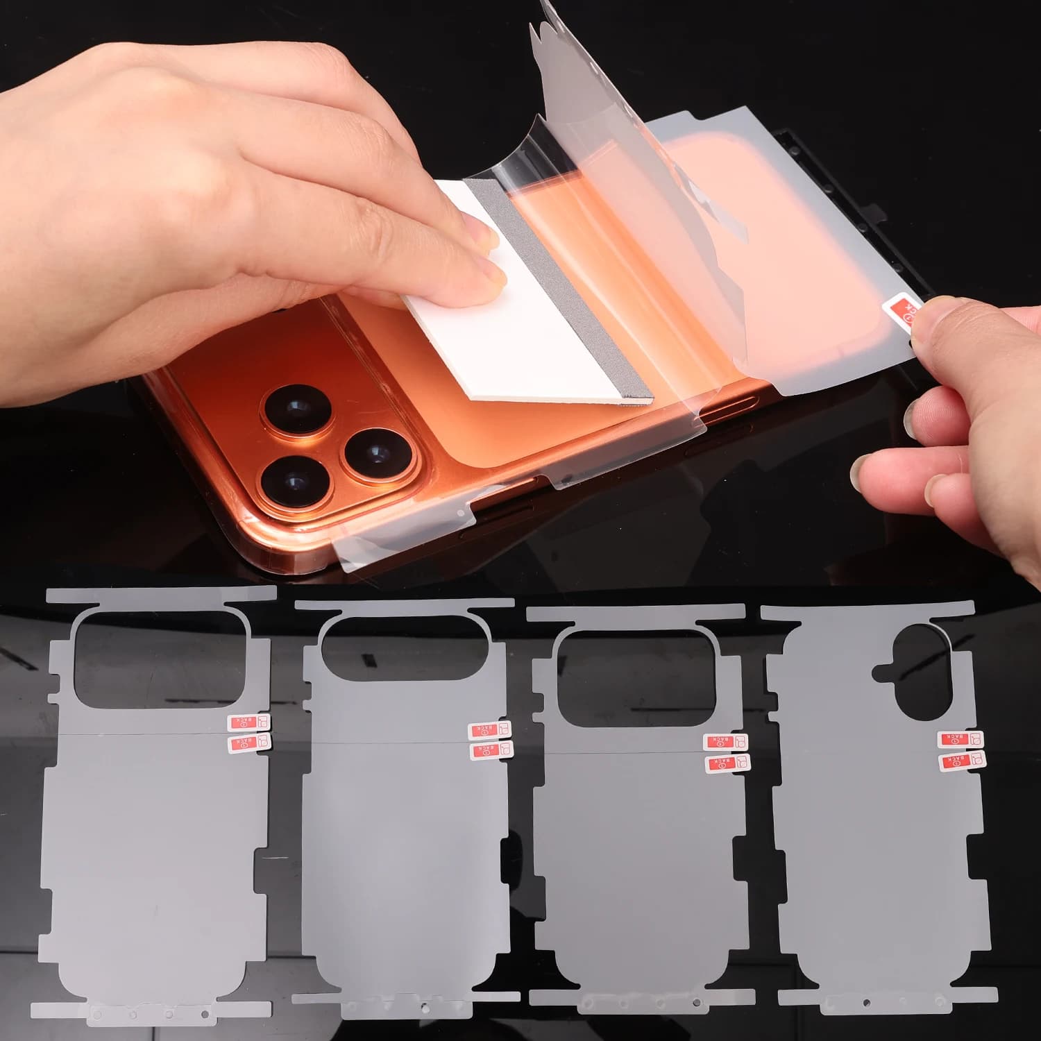 Film hydrogel TPU mat/HD pour iPhone 17 16 Pro Max - protection anti-rayures pêche
