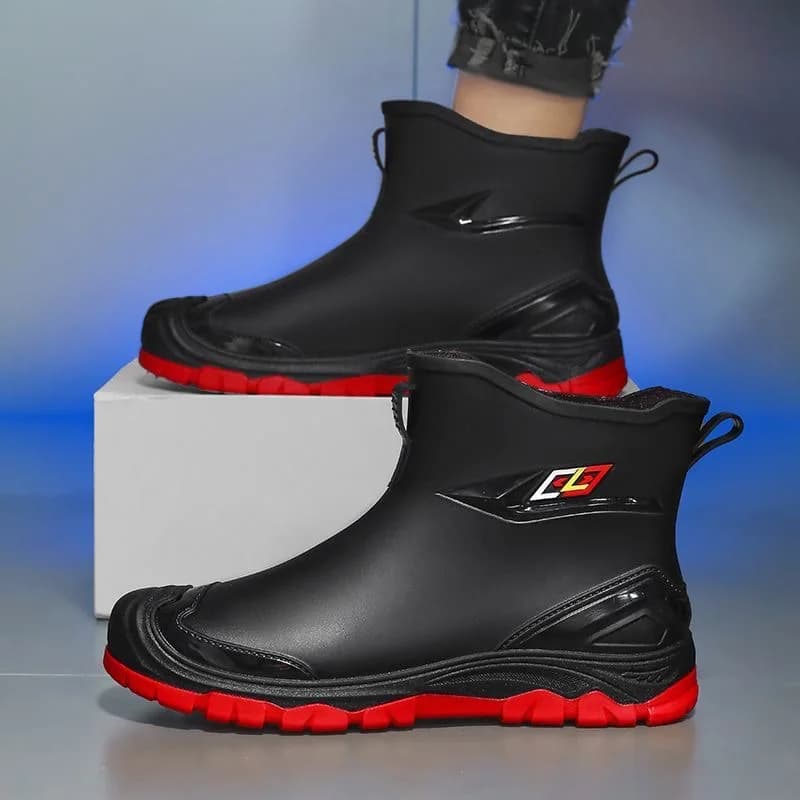 Bottes travail homme pêche extérieur cuisine semelle plate antidérapantes imperméables