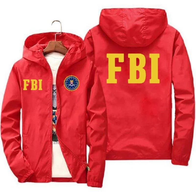 Veste sport imprimée FBI pour hommes - Marque fashion décontractée coupe-vent printemps automne