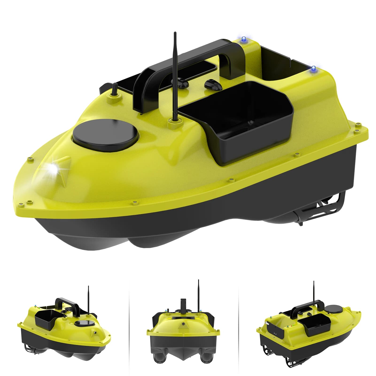 Bateau appât pêche GPS sans fil avec 3 conteneurs appâts télécommande 400-500m portée retour automatique carpe