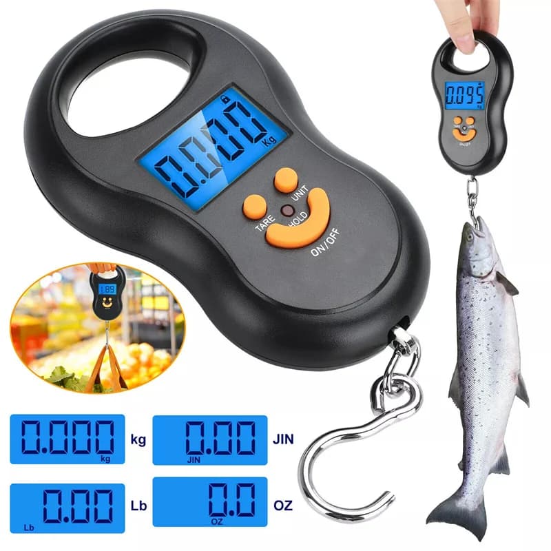 Balance électronique 50Kg/10g avec rétroéclairage - Pêche, cuisine, bagages - Balance digitale portable Gmarty