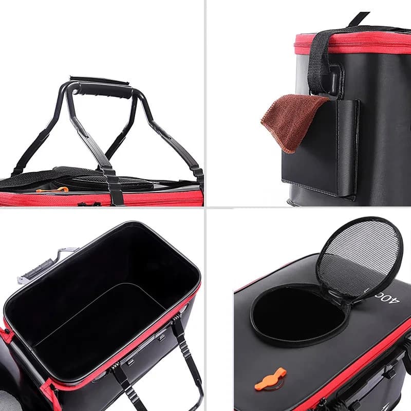 Seau de pêche pliable EVA portable pour poissons vivants sans pompe à oxygène réservoir eau extérieur