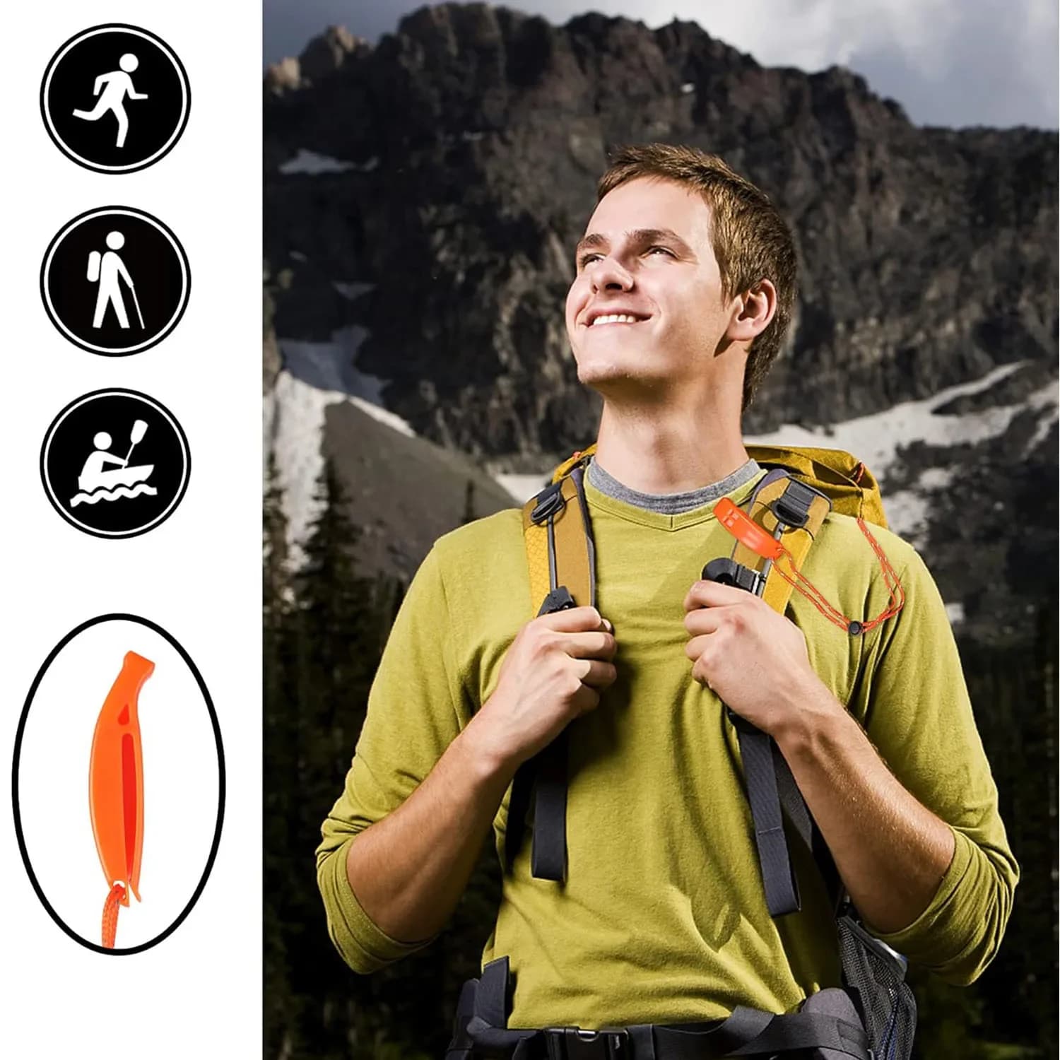 6 sifflets survie double fréquence - équipement sauvetage outdoor accessoires pêche randonnée