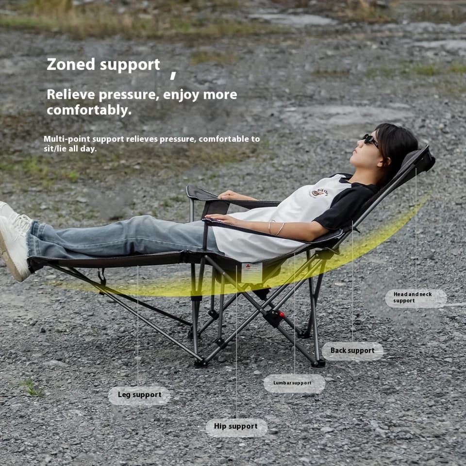 Fauteuil camping MOUNTAINHIKER toile Oxford 600D 4 positions pêche plage portable extérieur