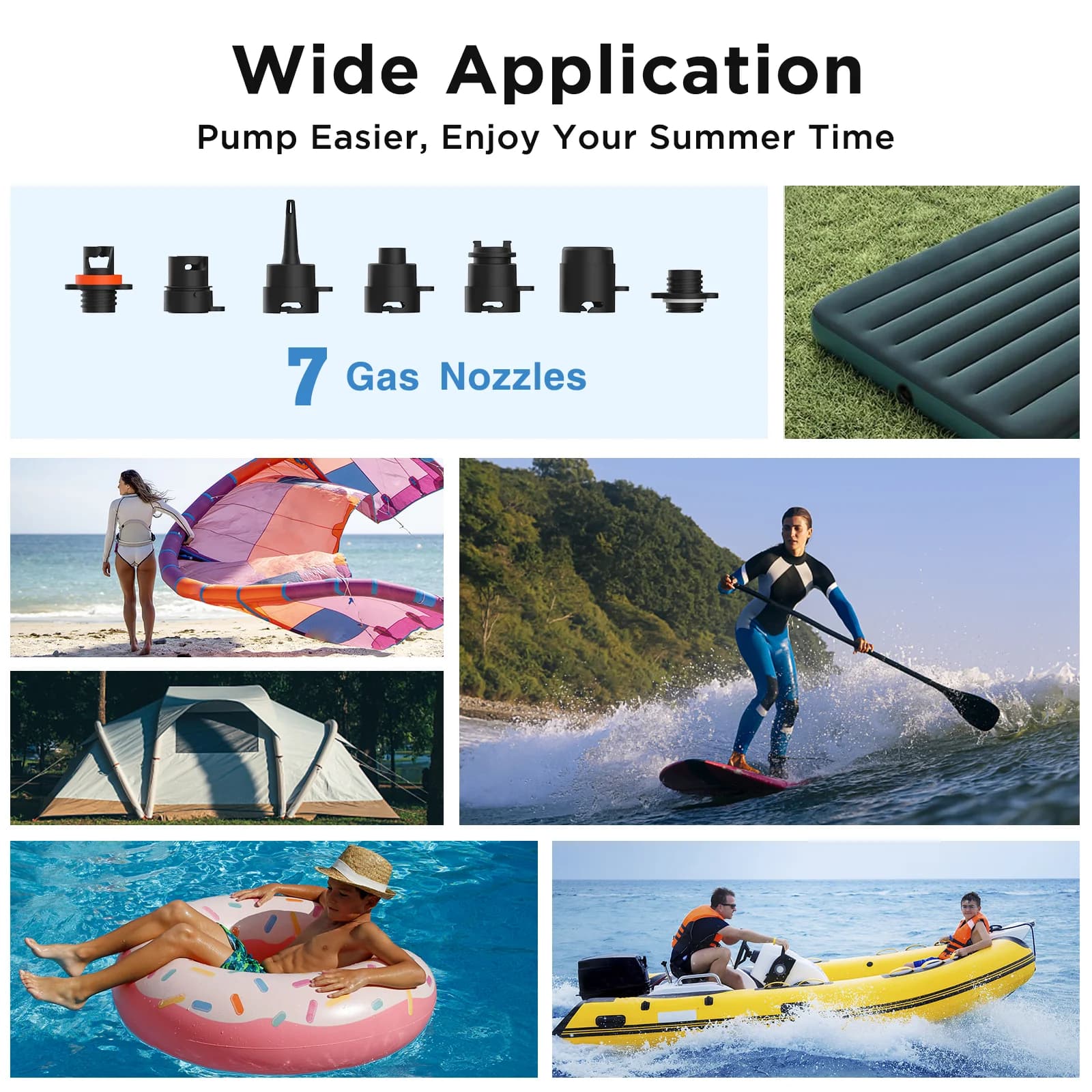 Pompe électrique rechargeable SUP gonflage dégonflage 20PSI pour kayak PVC kite wings pêche