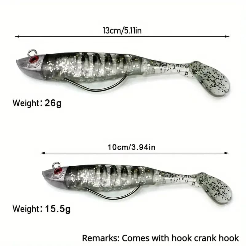 Leurre souple jigging 10cm 15g et 13cm 26g pour pêche en mer leurre T-tail silure bar