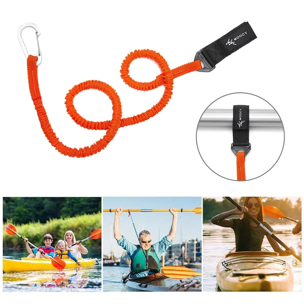 Laisse élastique réglable pour pagaie de kayak - Sécurité anti-perte pour canne à pêche et accessoires