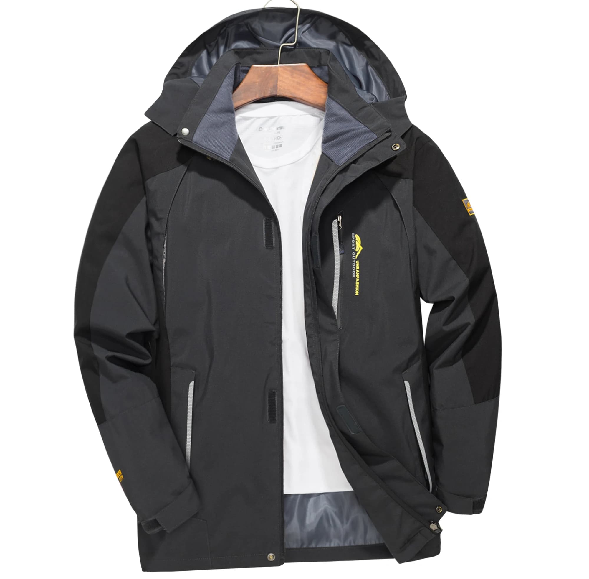 Veste de randonnée imperméable grande taille pour homme - Coupe-vent pêche chasse et trekking