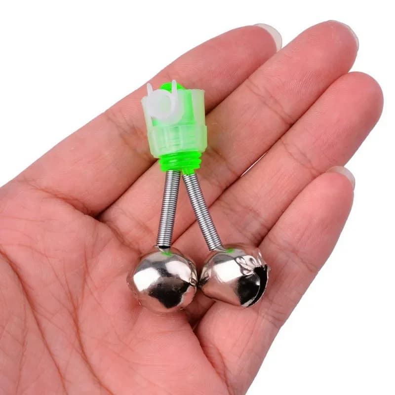 Set 5 cloches spirale jumelle pour pêche nocturne carpe clips embout canne accessoires pêche